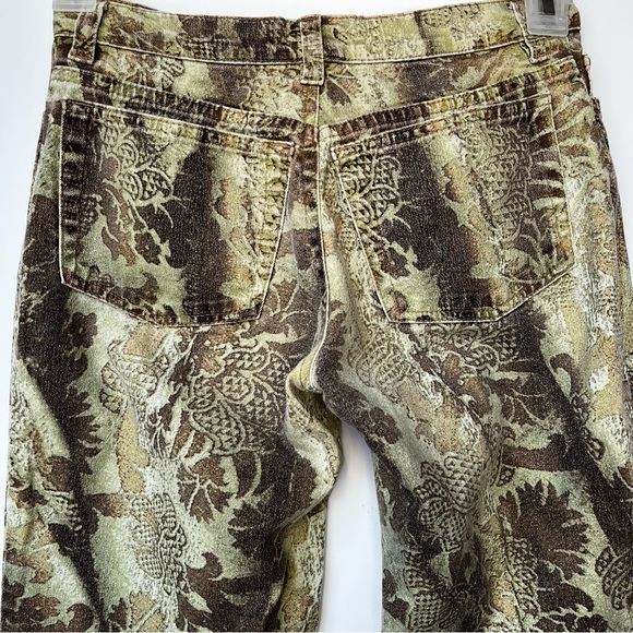 Roberto Cavalli Rare Pattern Vintage Baroque Print Metallic Bootcut Jean… - Picture 4 of 12